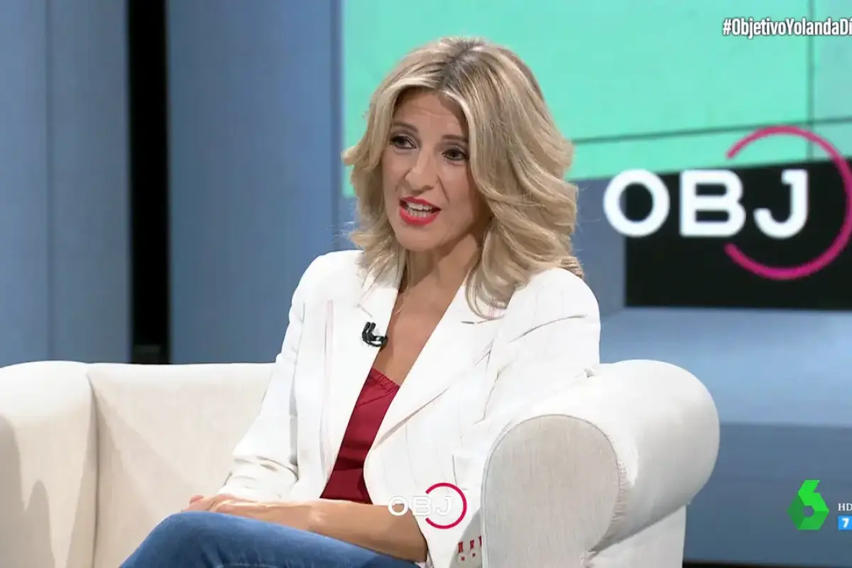Yolanda Díaz en un momento de la entrevista en El Objetivo de La Sexta