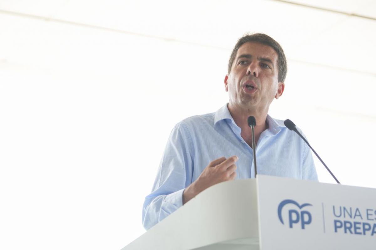 El líder del PP en Valencia y candidato a la Presidencia de la Generalitat valenciana, Carlos Mazón.