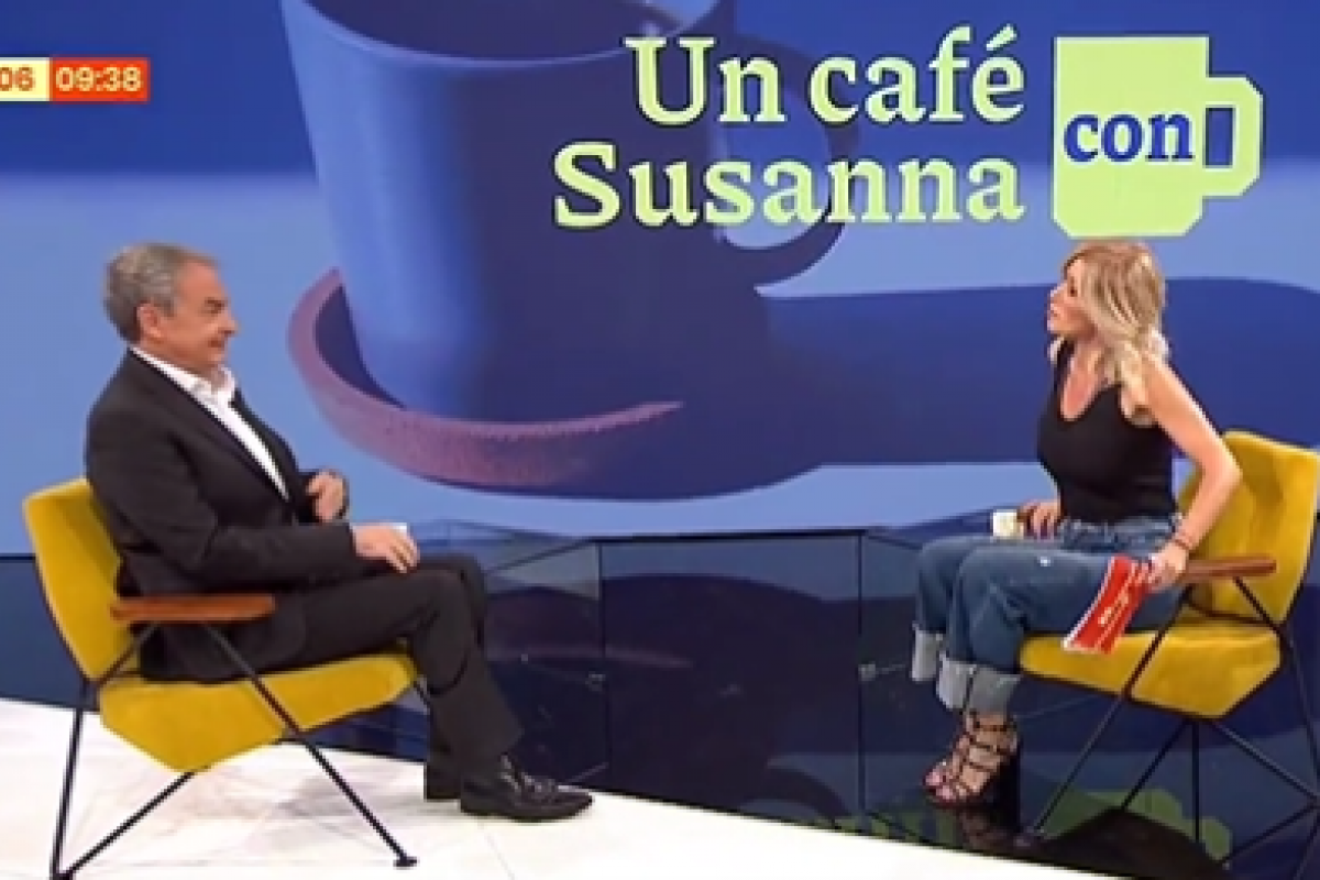 Momento de la entrevista de Susanna Griso a Zapatero.