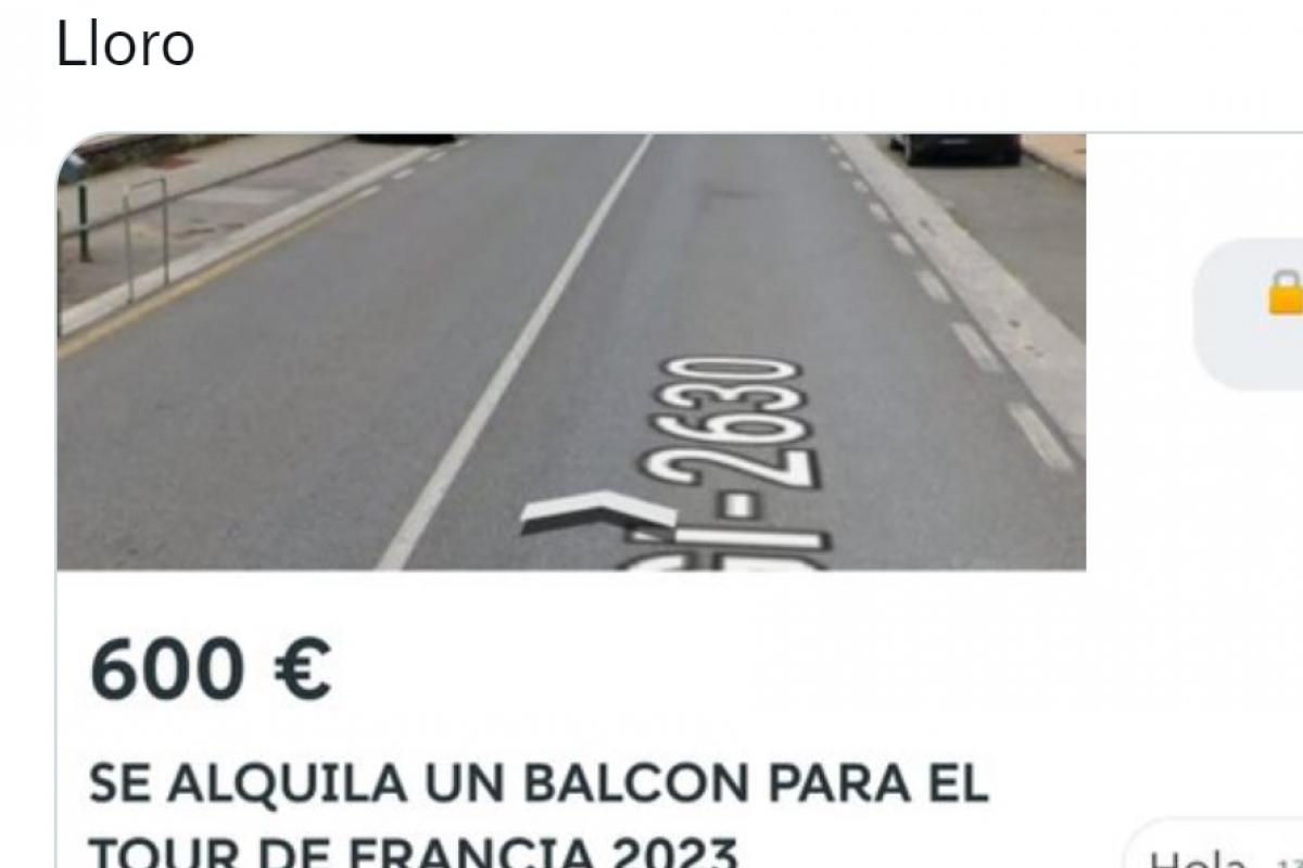 El anuncio de un balcón para el Tour de Francia
