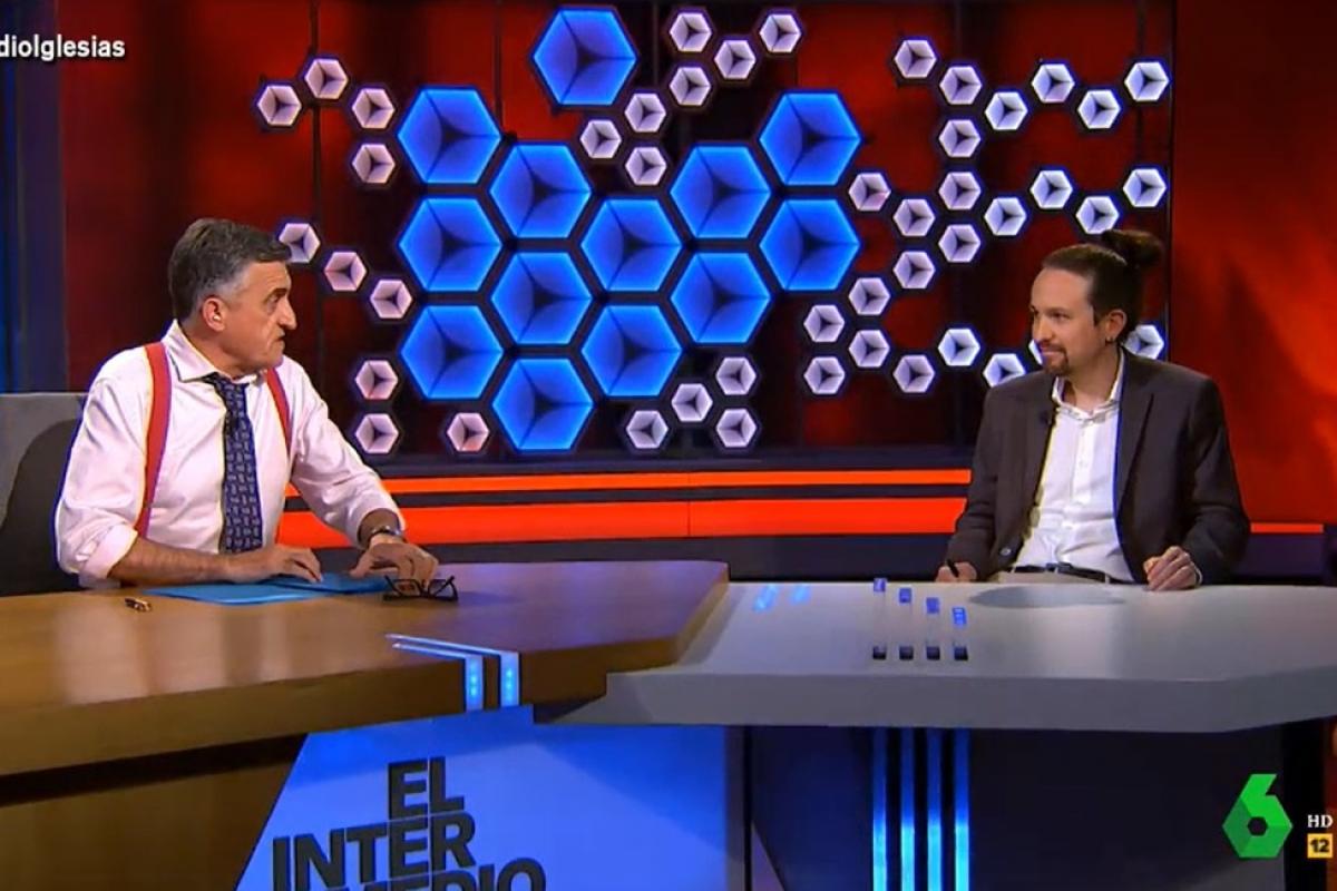 Foto de archivo del Gran Wyoming entrevistando a Pablo Iglesias