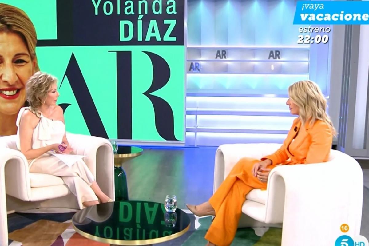 Yolanda Díaz en la entrevista en 'El Programa de Ana Rosa'