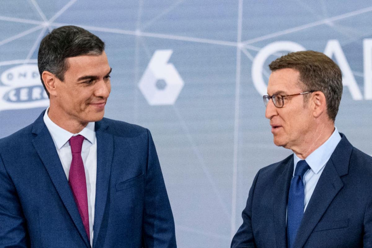 Pedro Sánchez y Núñez Feijóo, en el cara a cara.