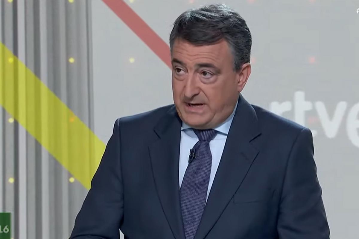 Aitor Esteban, portavoz de PNV en el Congreso, en el debate a siete de RTVE.