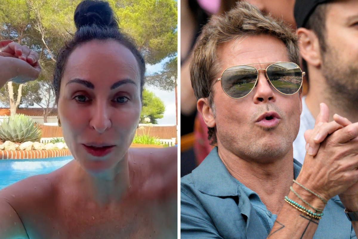 La actriz Ana Milán y el actor Brad Pitt.