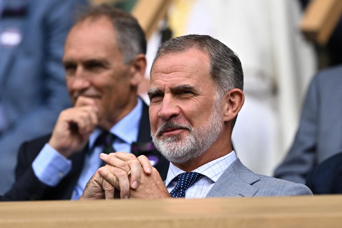 El rey Felipe VI, en la final de Wimbledon en Londres el 16 de julio de 2023.