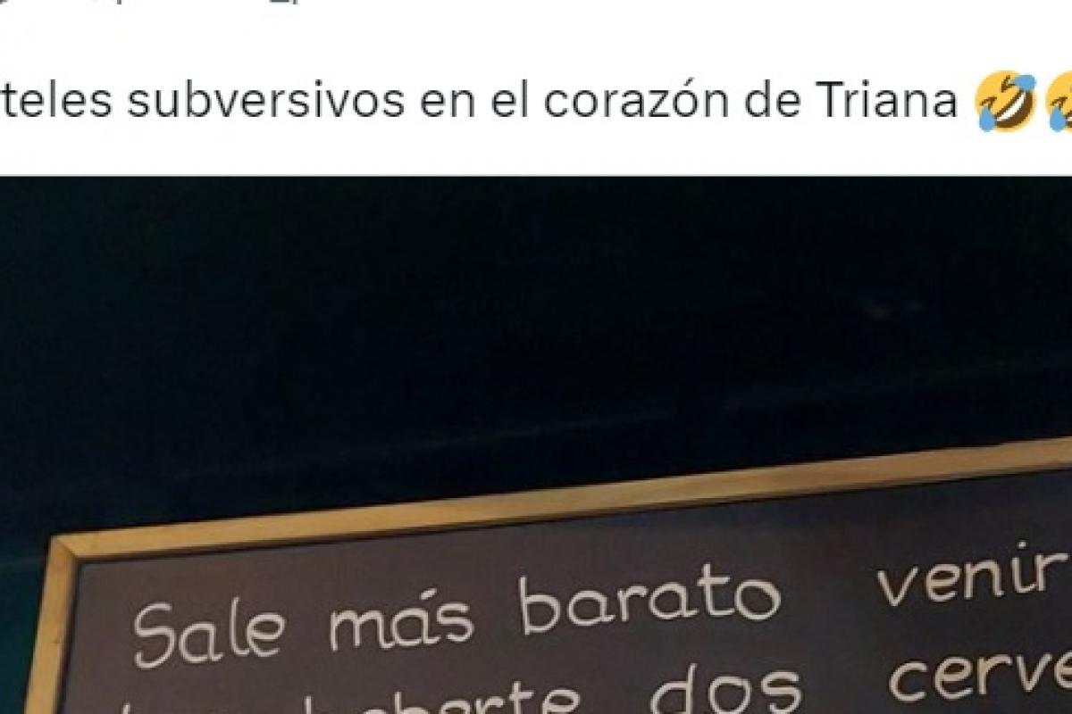 El cartel visto en un bar de Sevilla