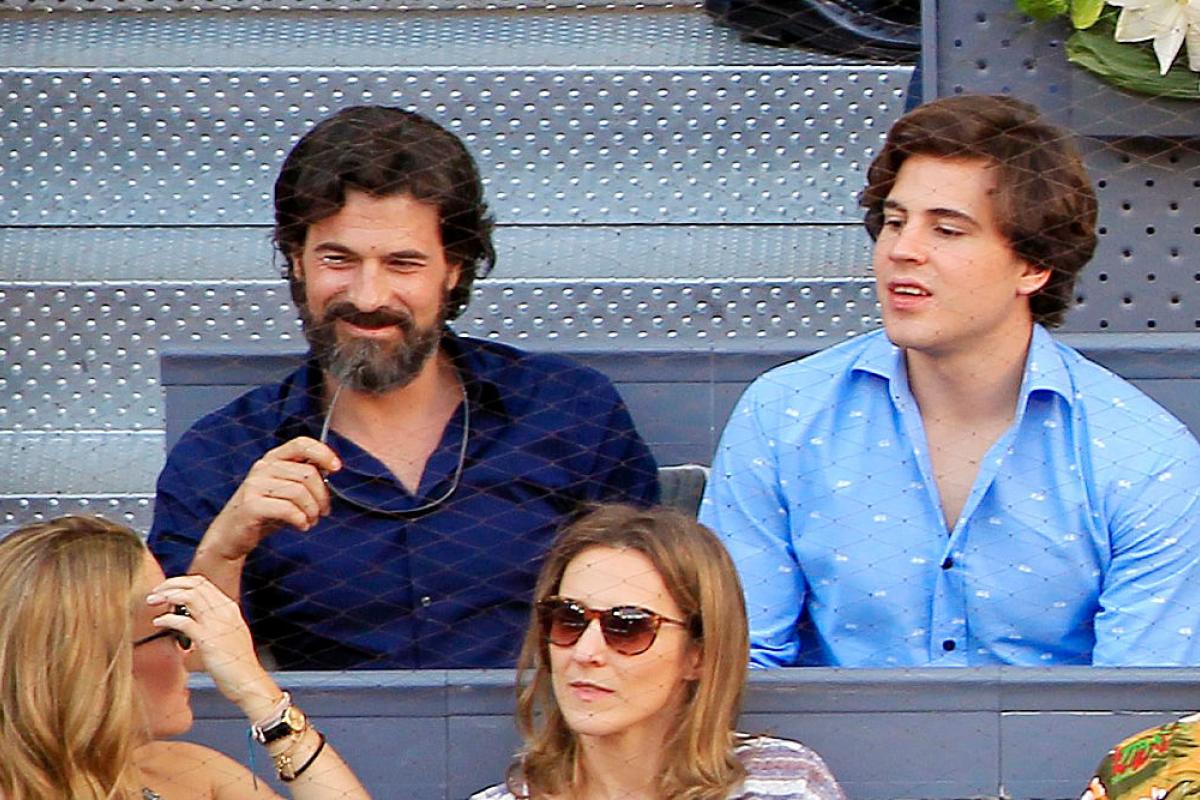 Rodolfo Sancho y su hijo Daniel en un partido de tenis en Madrid en 2015.