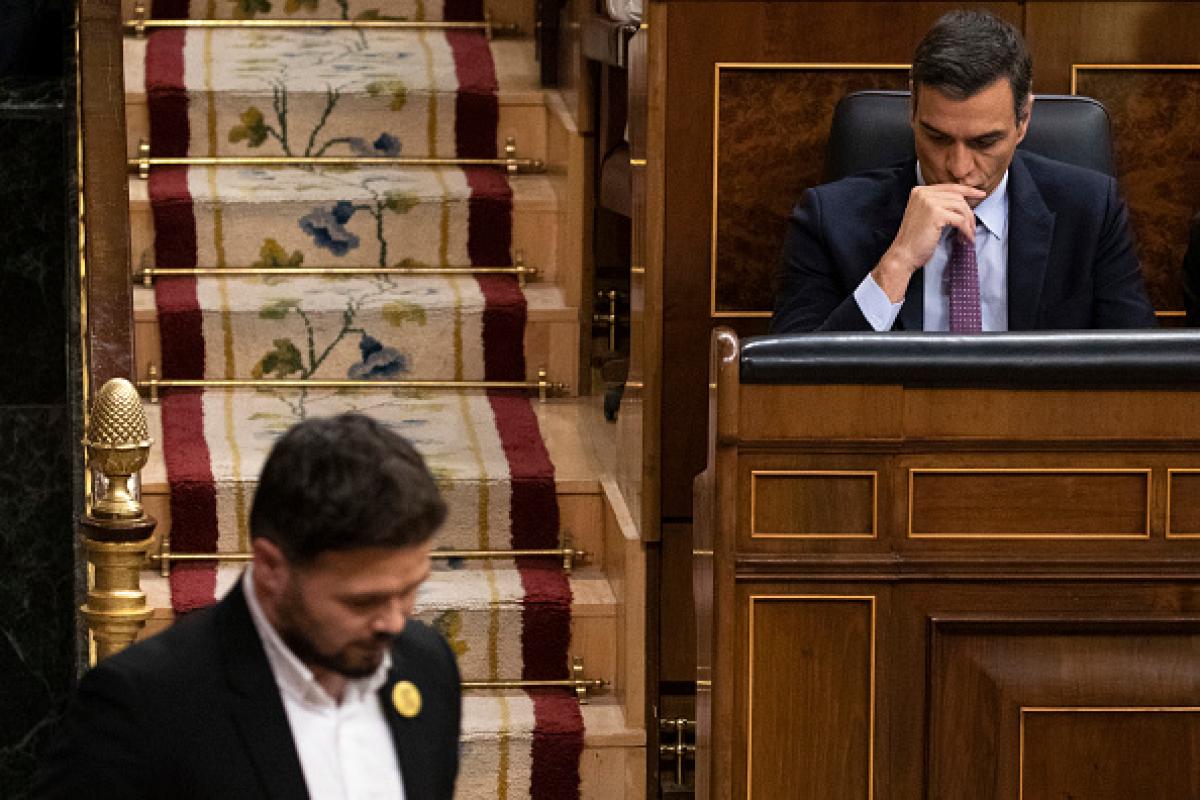 Pedro Sánchez y Gabriel Rufián.