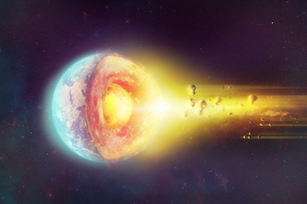 Recreación gráfica de las diferentes capas de la Tierra.