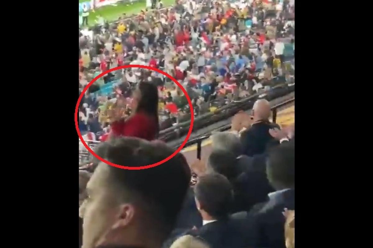 La reina Letizia celebrando el gol de Olga Carmona