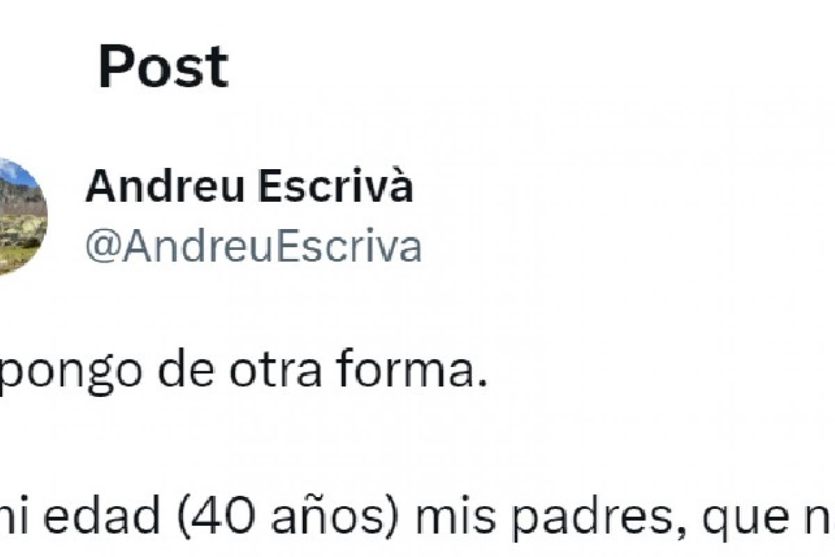 El tuit de Andre Escrivà
