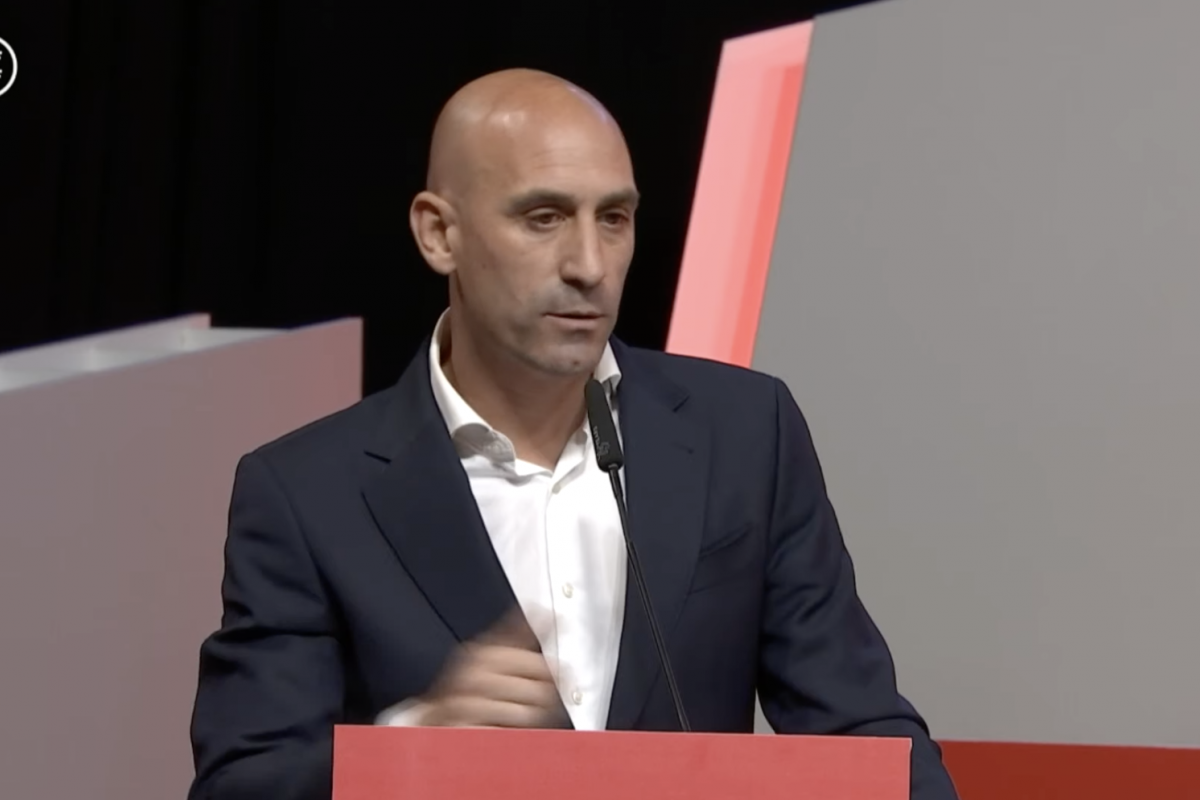 Luis Rubiales, este viernes en la asamblea de la RFEF.