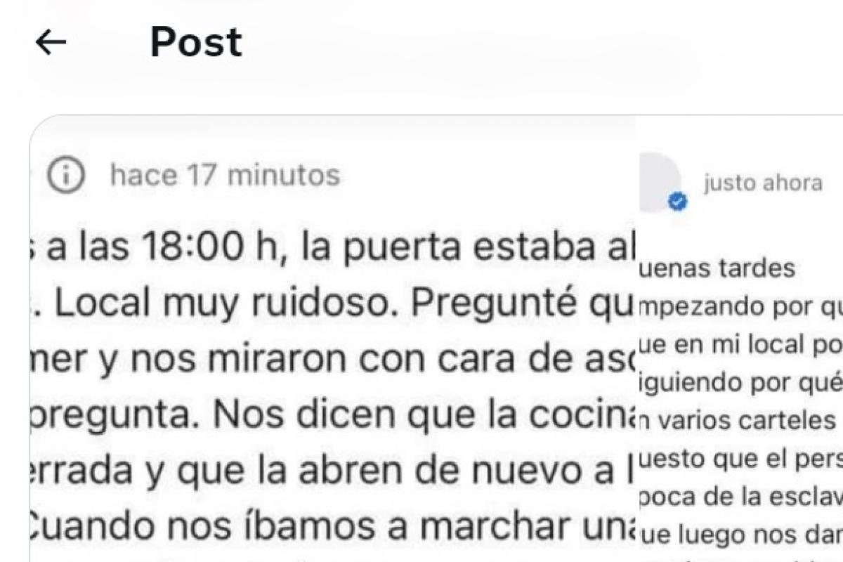 La reseña puesta en Google