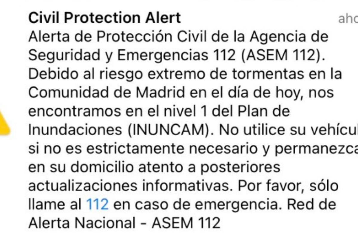 La alerta de Protección Civil