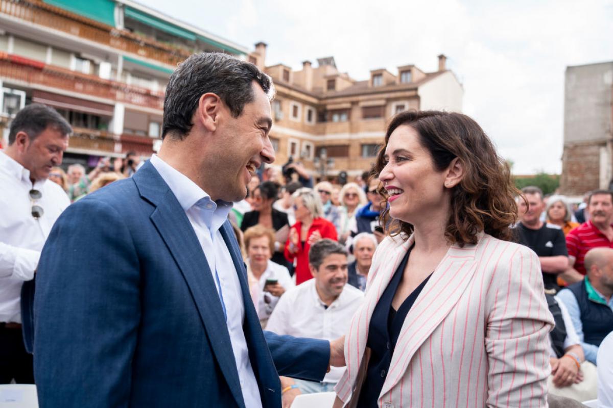 La presidenta de la Comunidad de Madrid, Isabel Díaz Ayuso, y su homólogo andaluz, Juan Manuel Moreno; en una imagen de archivo.
