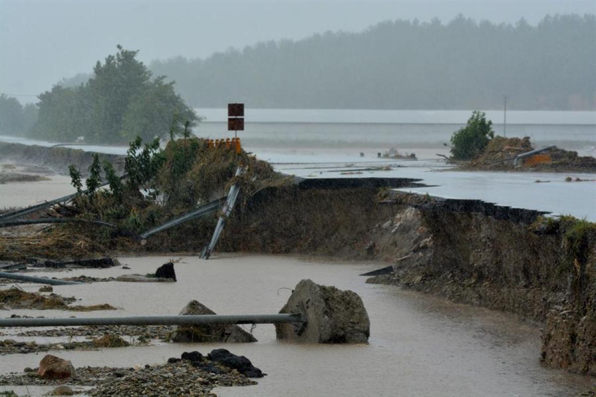 Los efectos del temporal 'Daniel' en una zona de Grecia