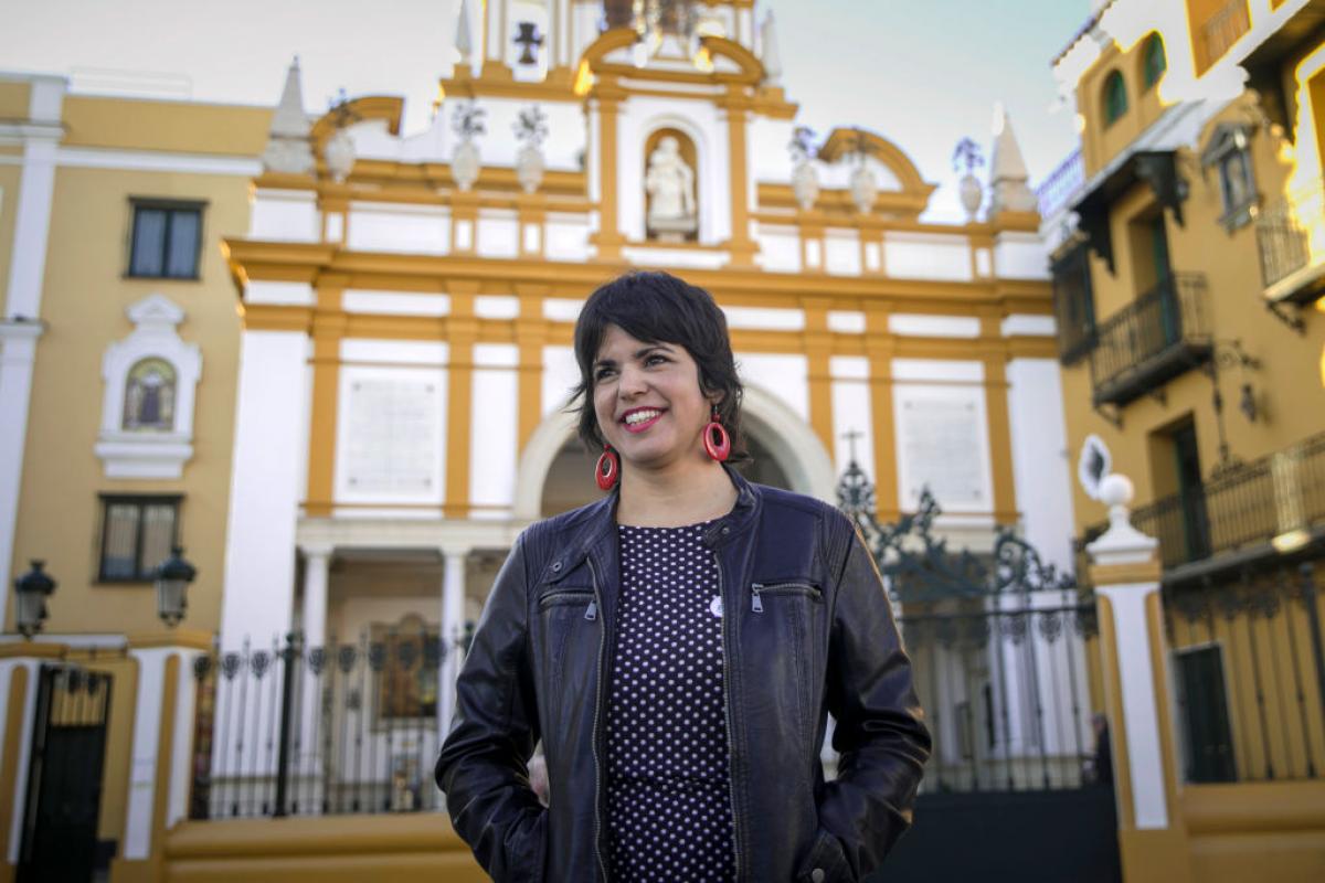 Teresa Rodríguez cuando era diputada de Adelante Andalucía en el Parlamento andaluz en octubre de 2019.