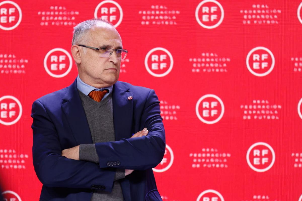 Andrey Camps, hasta ahora secretario general de la RFEF, en una rueda de prensa