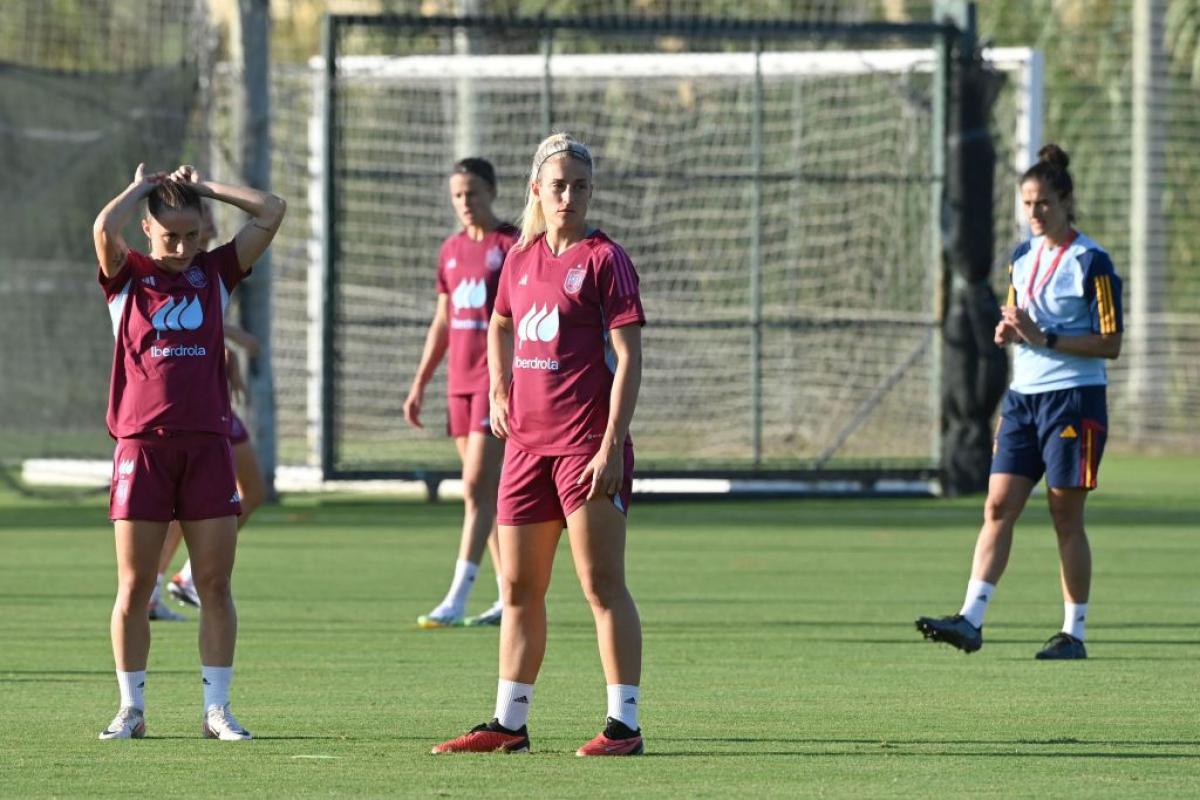 Sesión de entrenamiento de la selección española en Suecia