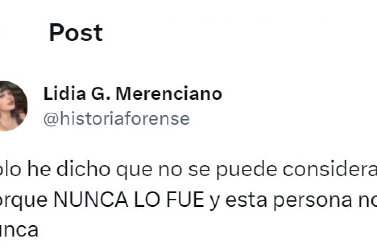 El tuit publicado por Lidia G. Merenciano