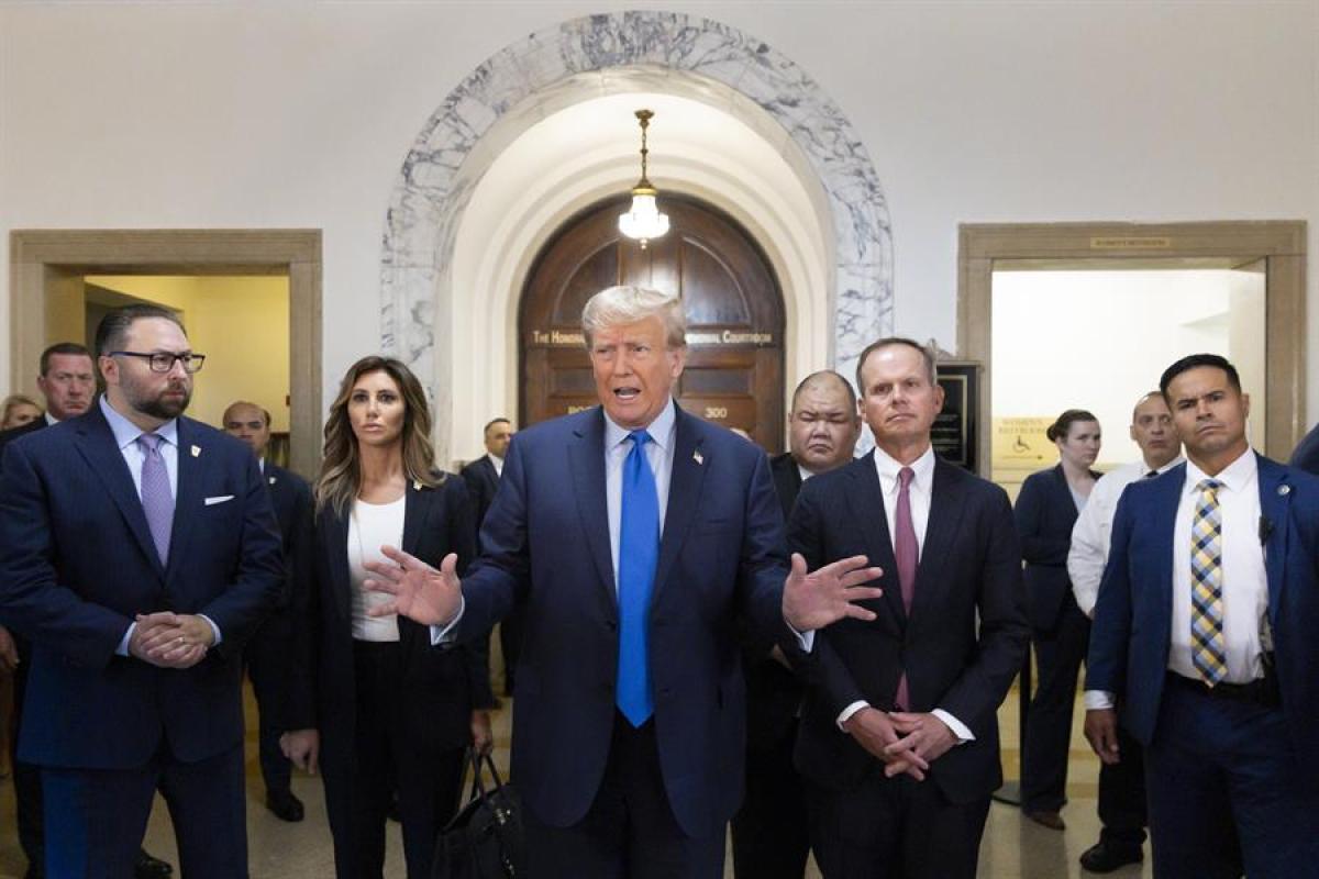 Llegada de Donald Trump a la Corte de Nueva York