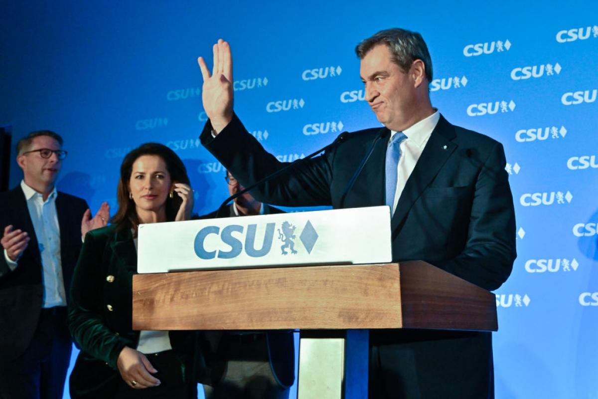 El conservador Markus Söder, candidato y ganar de las elecciones regionales en Bavaria.