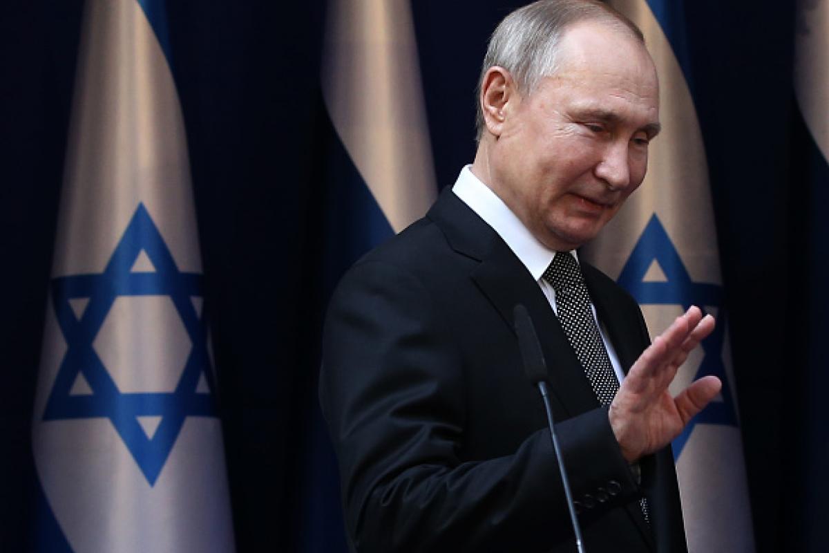 El mandatario ruso, Vladimir Putin, durante un encuentro con Benjamin Netanyahu en Jerusalén.