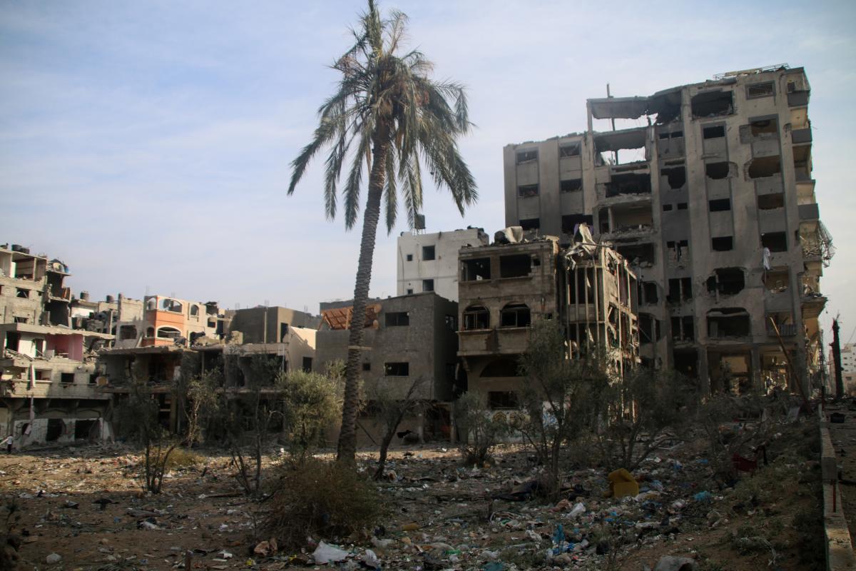 Foto de un bombardeo en Gaza.