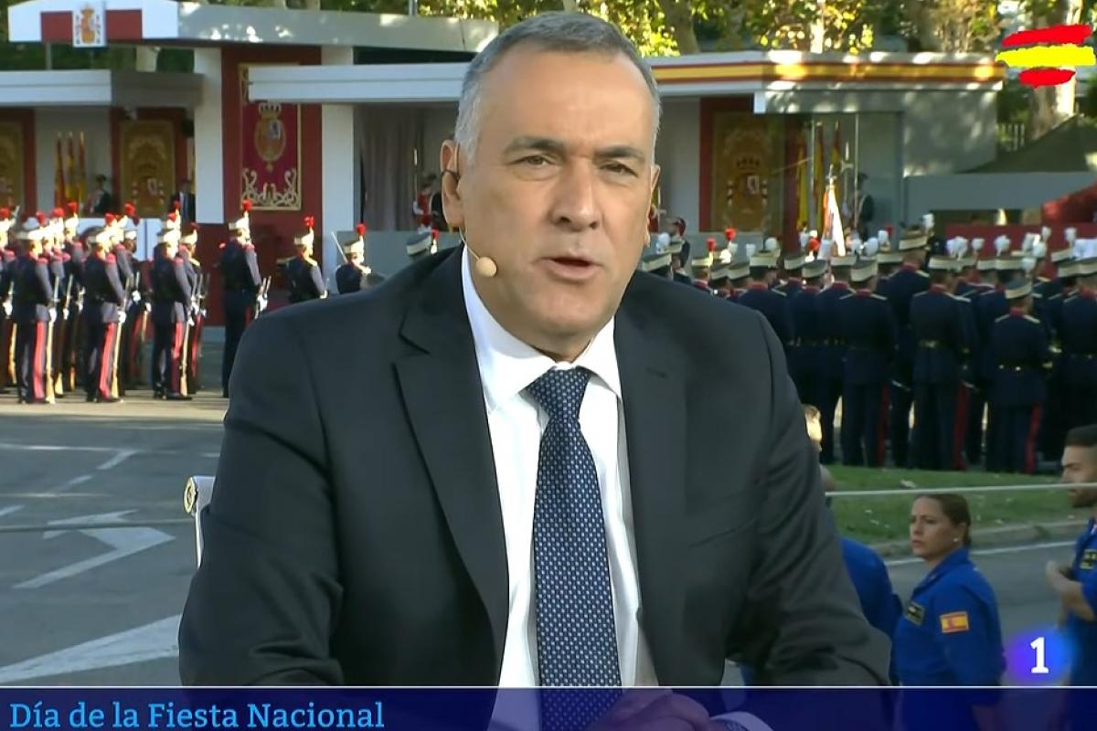 Xabier Fortes en el especial de 'TVE' por el desfile militar del 12 de octubre