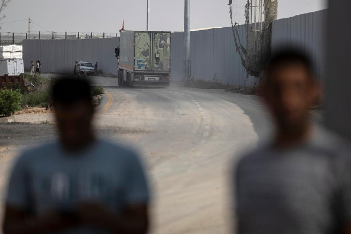 Imagen del segundo convoy de ayuda humanitaria que ha cruzado el paso egipcio de Rafah.