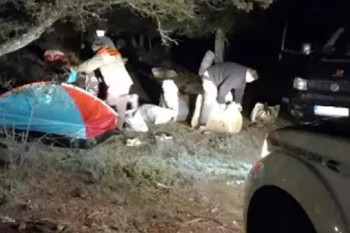 Campamento ilegal de recolectores en Soria.