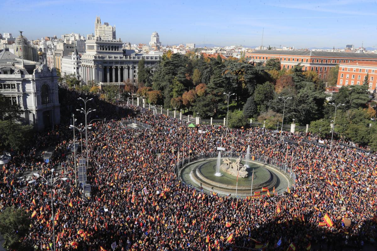 La manifestación de este sábado en Cibeles.