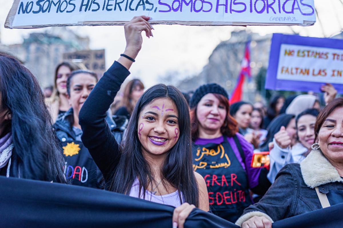 Imagen de archivo de la manifestación del 8M en Barcelona (2023).