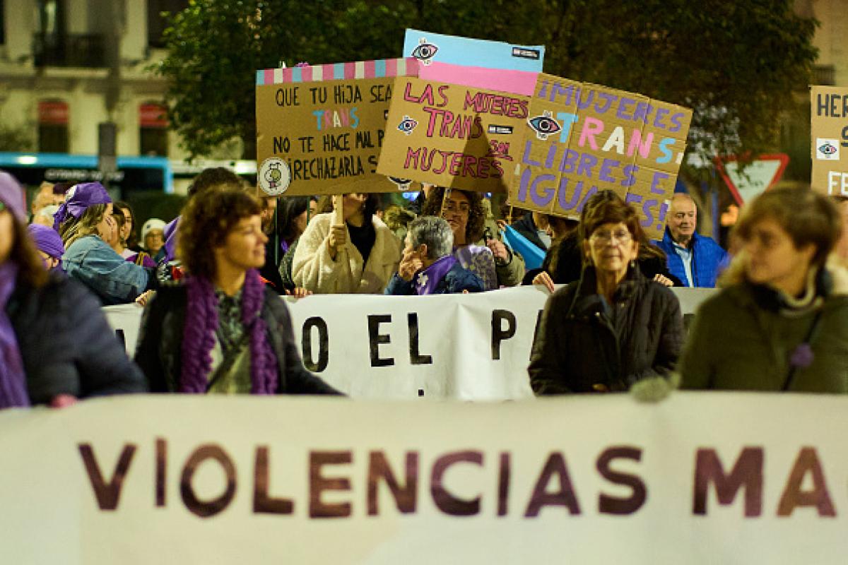 Manifestación por el fin de la violencia contra las mujeres en Santander el 25 de noviembre de 2022.