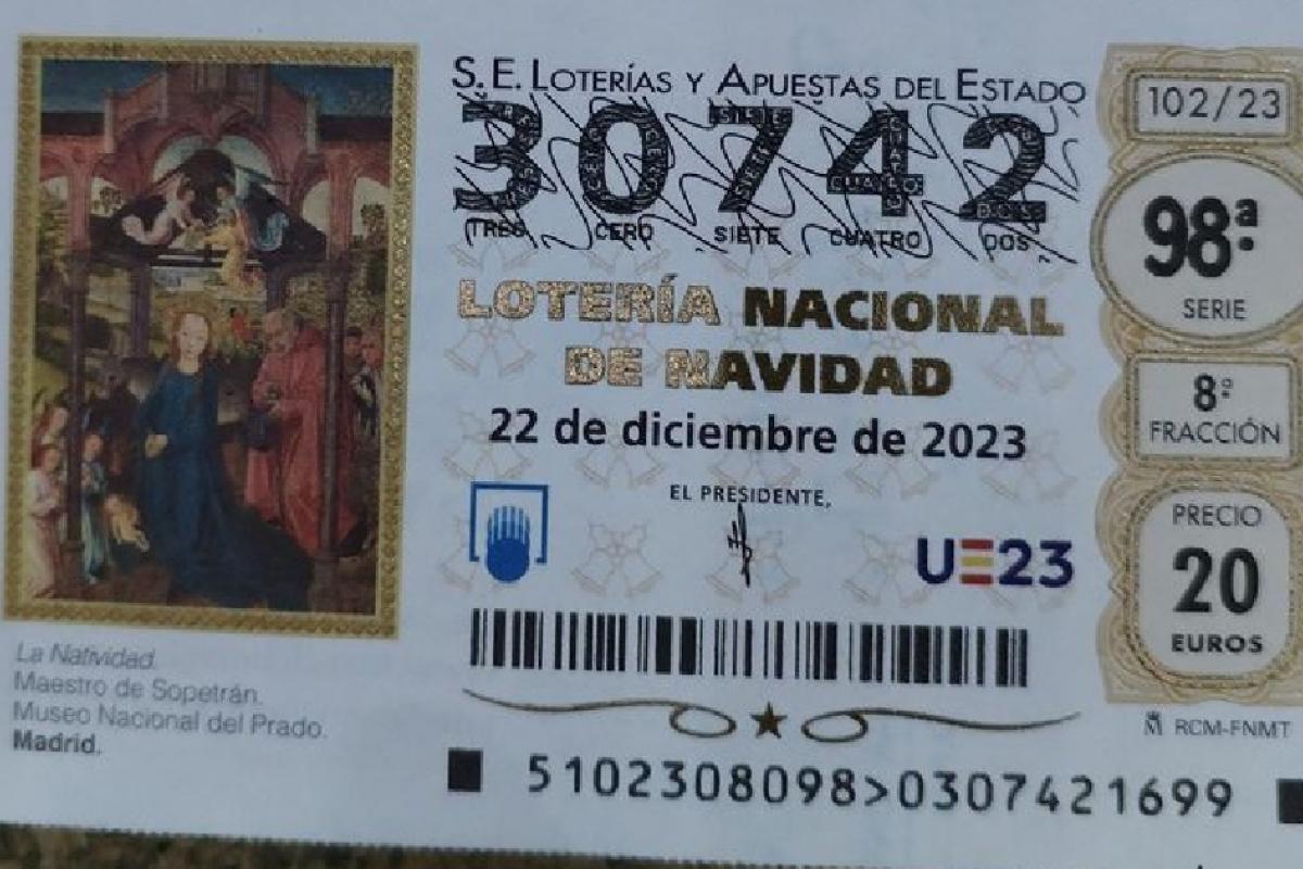 Número del décimo que ha sido robado de la máquina expendedora de lotería de navidad