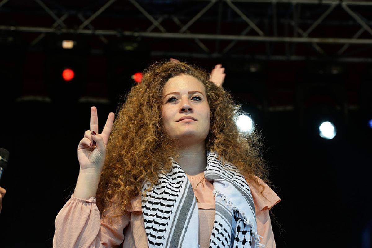 La activista palestina Ahed Tamimi, en una imagen de archivo en Madrid.