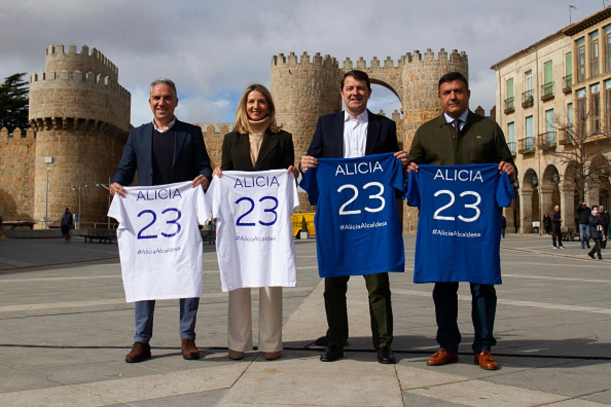 La nueva portavoz del PP en el Senado, Alicia García, durante su acto de presentación como candidata a la Alcaldía de Ávila (Castilla y León) en los pasados comicios del 28-M.
