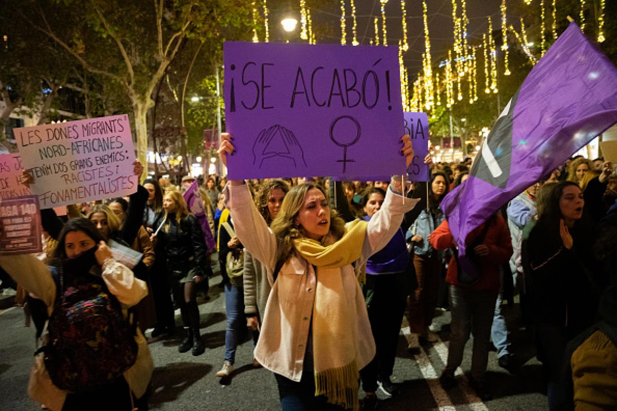 Un instante de la manifestación del 25-N en Barcelona.