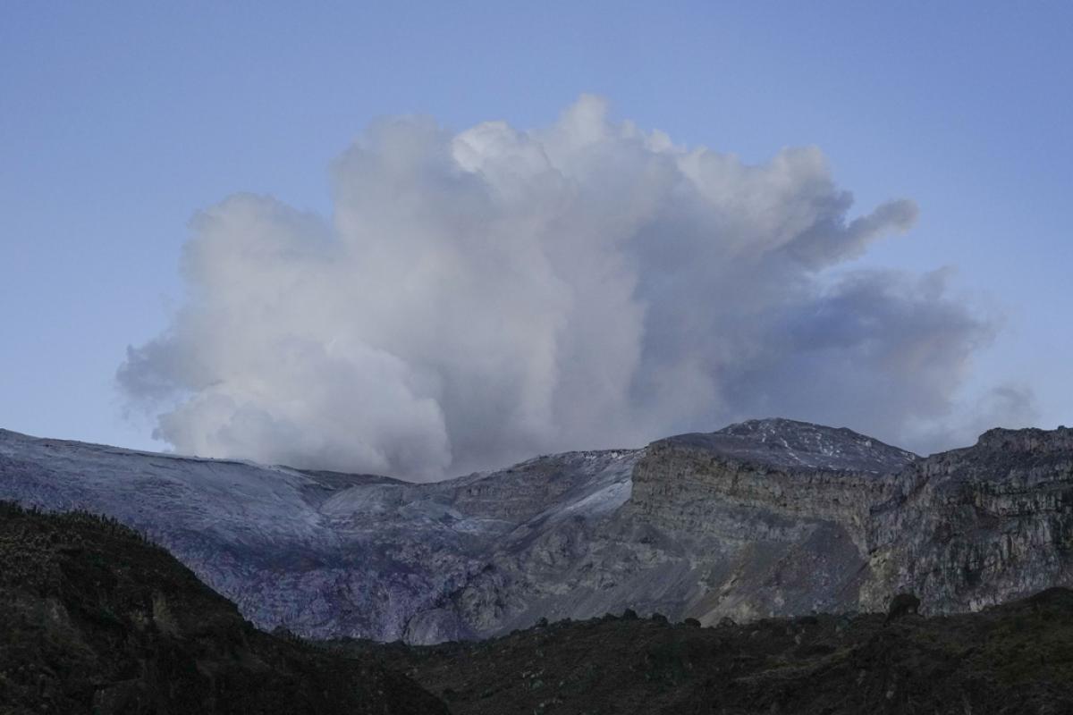 El volcán Nevado del Ruiz, en una imagen tomada en abril de 2023.
