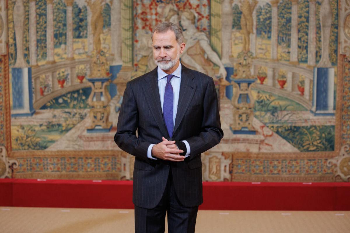 Felipe VI, en un encuentro con la Fundación Pro Real Academia el 12 de diciembre de 2023.