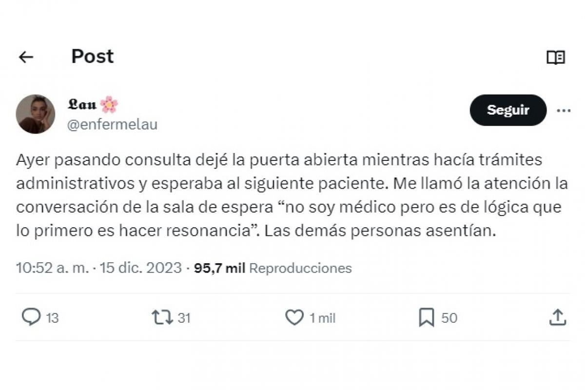 El tuit de @enfermeLau