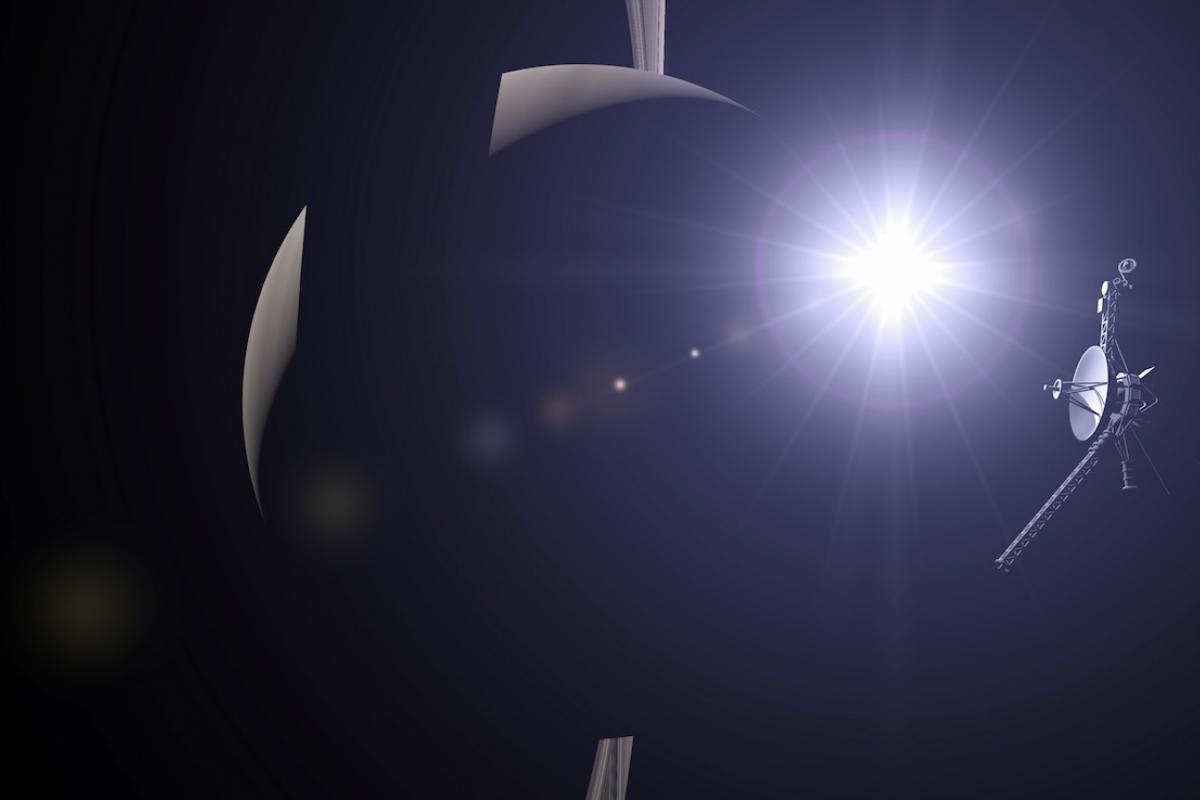 Imagen de la sonda Voyager en la órbita de Saturno.