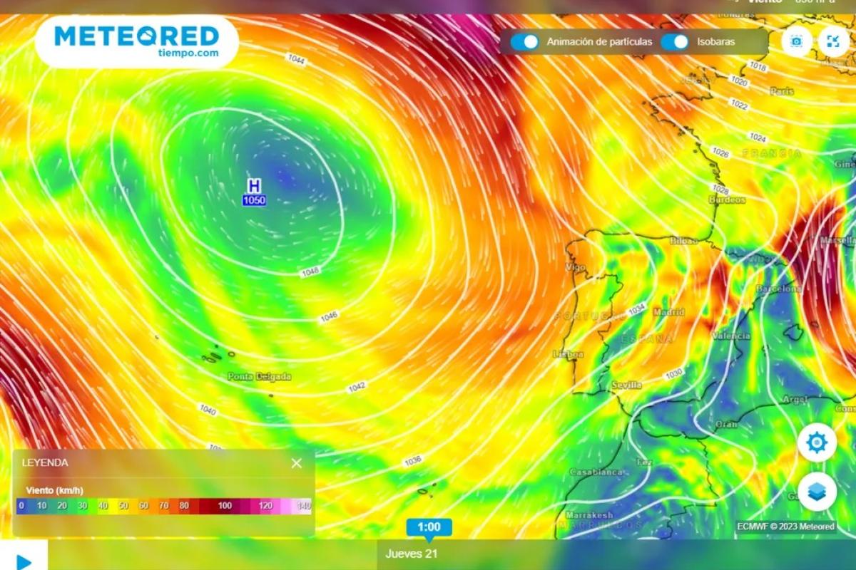 Mapa emitido por AEMET