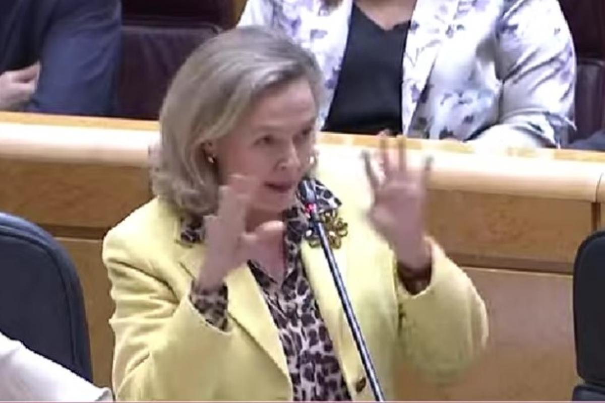 Nadia Calviño, en su respuesta a la portavoz del PP en el Senado