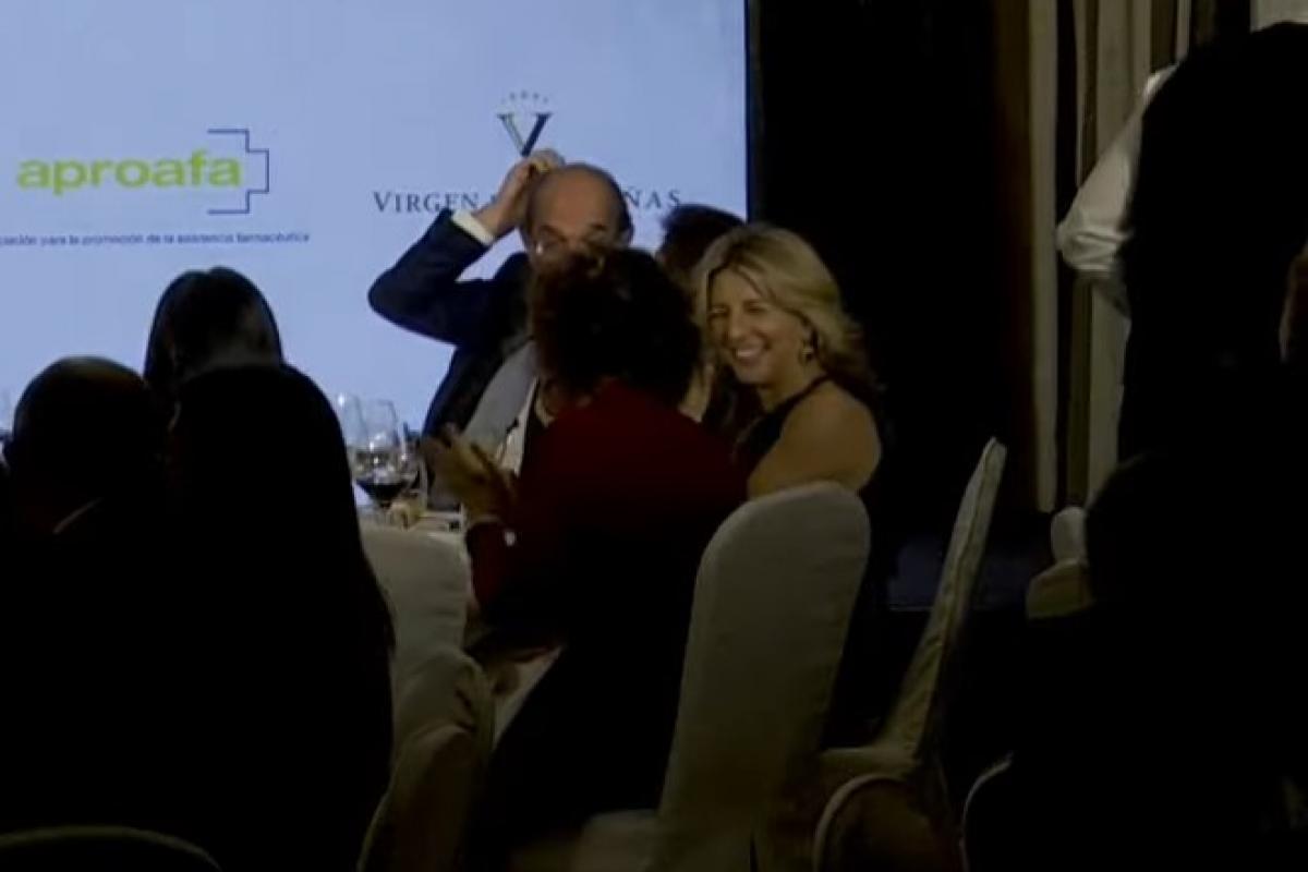 La reacción de Yolanda Díaz y María Jesús Montero en el acto de la Asociación de Periodistas Parlamentarios.