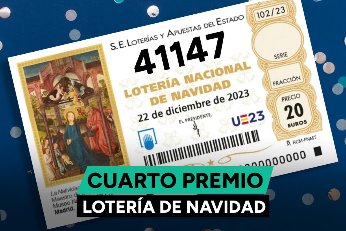 Segundo cuarto premio de la Lotería de Navidad.