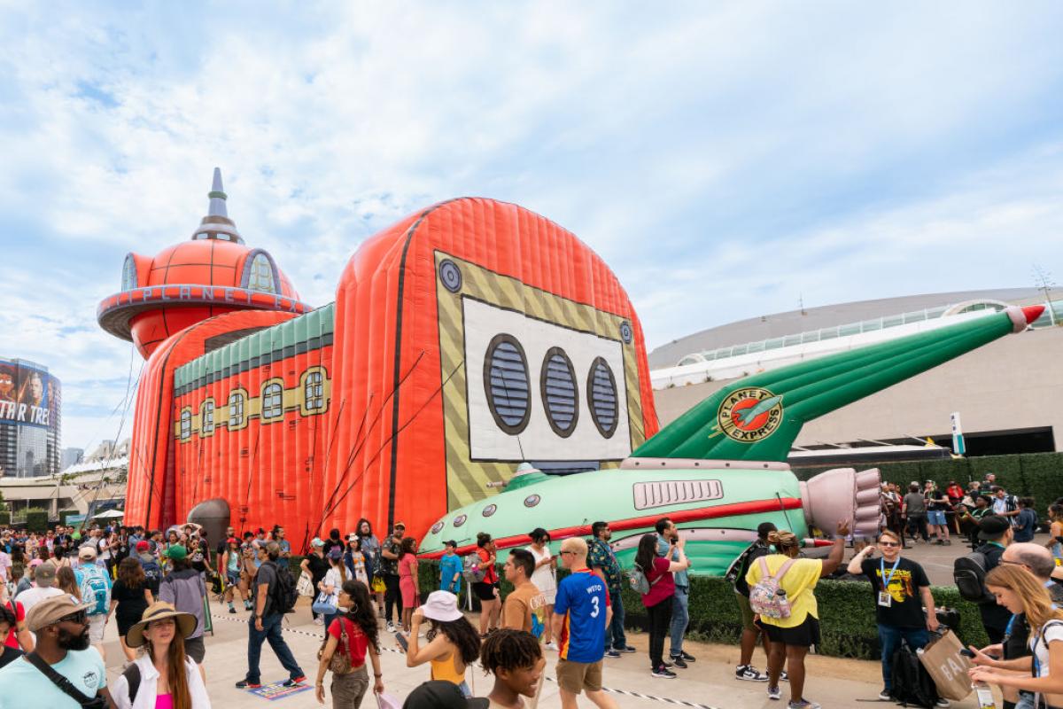 Decorado de Futurama en la Comic-Con, en San Diego.