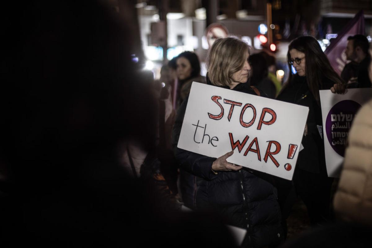 Protestas en Israel a favor de la paz en Gaza.