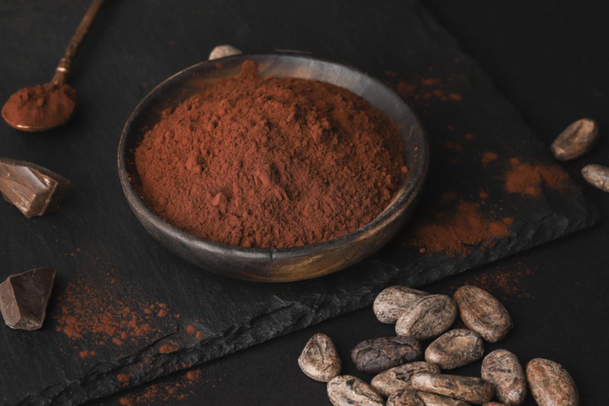 Imagen de archivo de cacao molido.